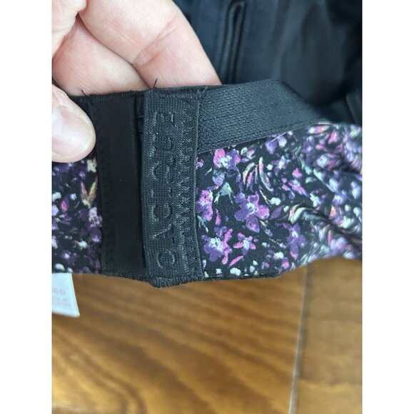 Cacique Lane Black & Purple Floral Lightly Lined Full Coverage Bra Plus NWT 40DD - Picture 5 of 8